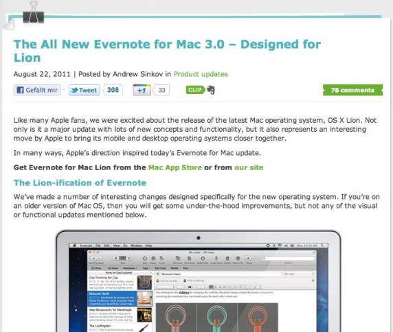 Evernote Mac Update