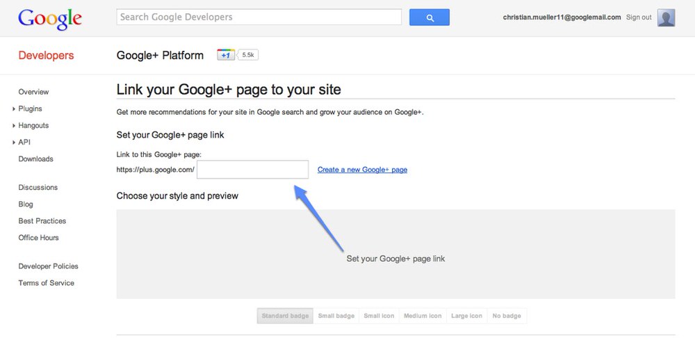 Link your Google+ page