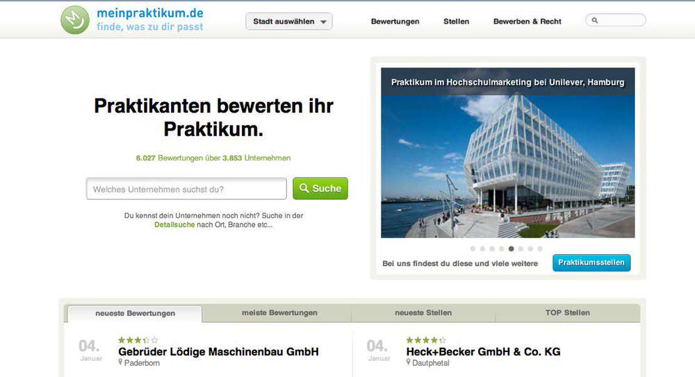Praktikum bewerten | Praktika suchen | bei meinpraktikum.de