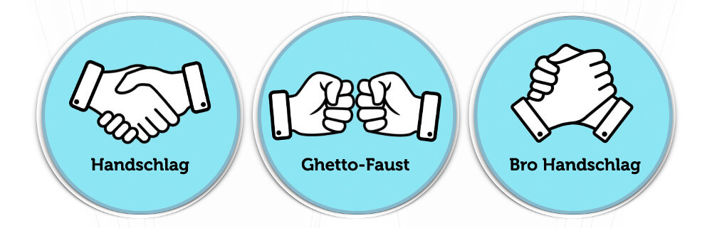 Handschlag Arten Varianten Ghetto Faust Bro 