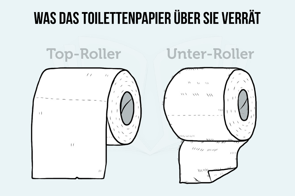 Toilettenpapier Top Roller Unter Roller