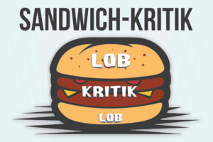 Sandwich Kritik Falsches Feedback Kritik Lob Grafik