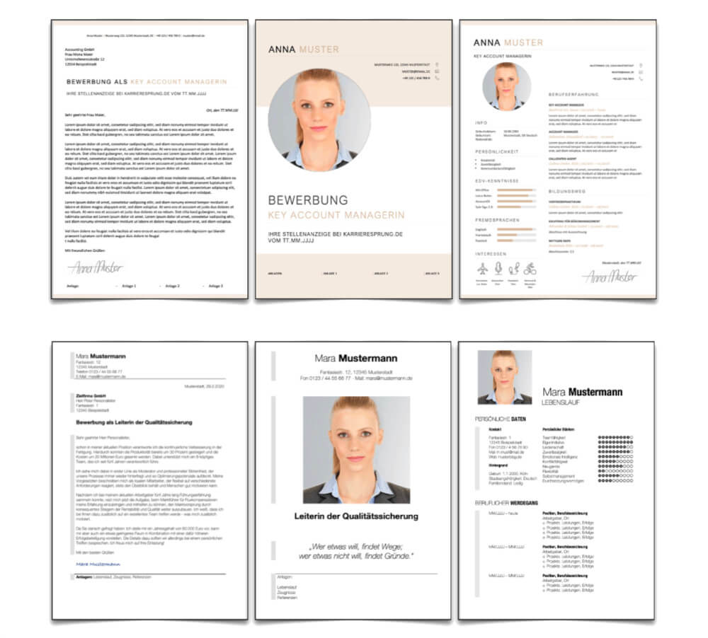 Bewerbung Layout Beispiele Muster Modern