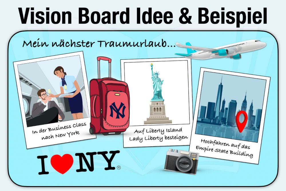 Vision Board Vorlage Idee Beispiel Urlaub