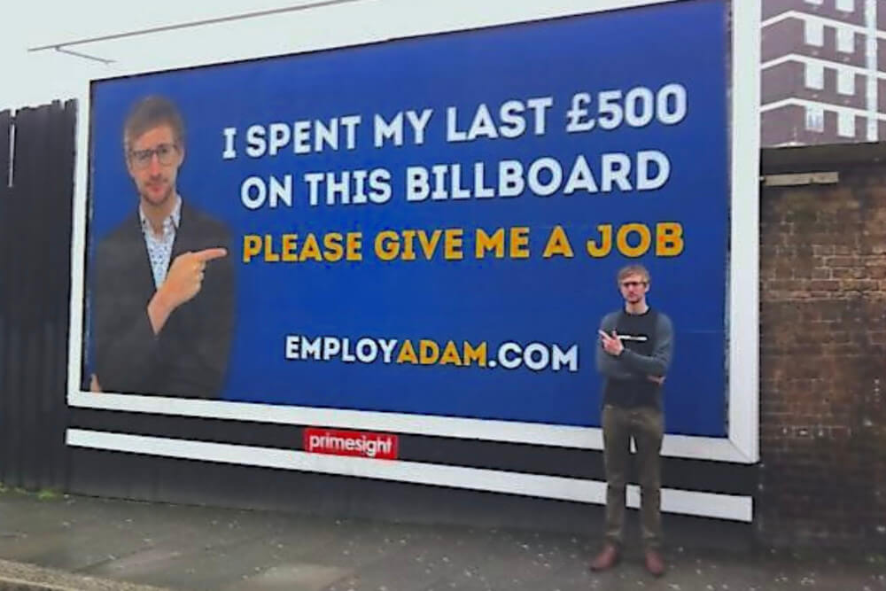 Guerilla Bewerbung Beispiel Billboard