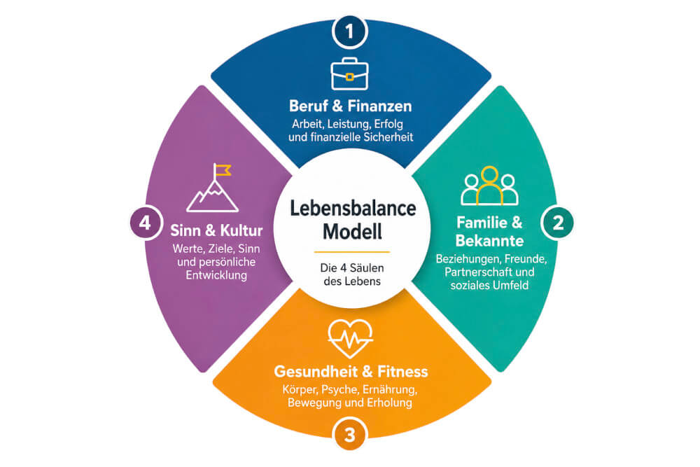 Lebensbalance Modell 4 Säulen Des Lebens