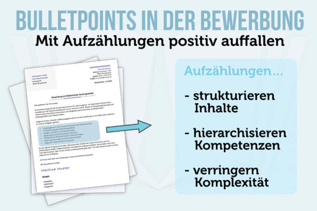 Bewerbung Aufzählung: Mit Bulletpoints punkten