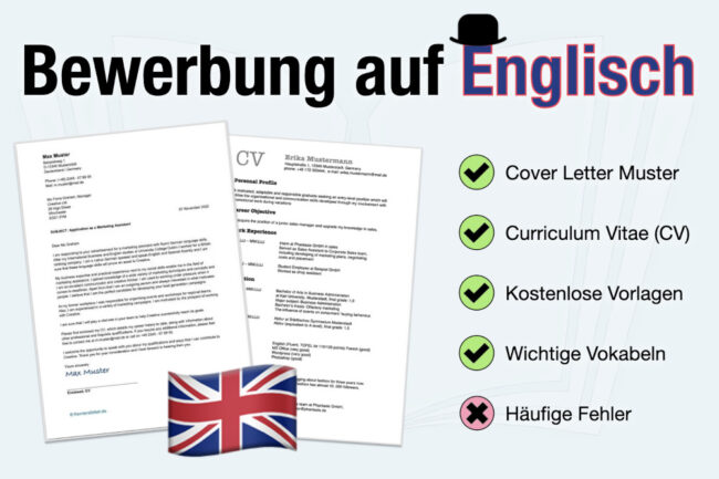 Bewerbung auf Englisch: Aufbau, Muster + Formulierungen