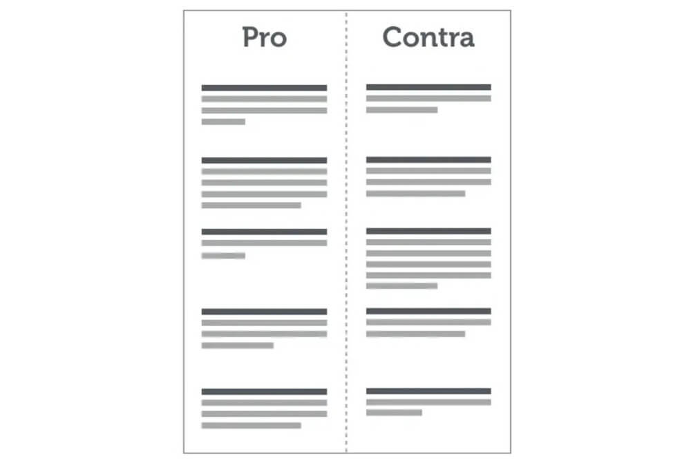Entscheidungen Treffen Methode Pro Contra Liste Beispiel