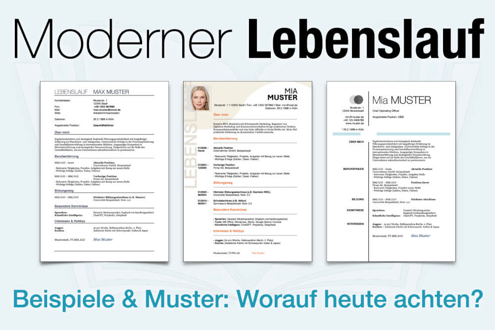 Moderner Lebenslauf Muster Beispiele Vorlage Anleitung Tipps