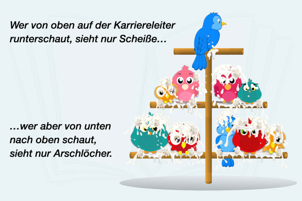 Karriereleiter Spruch Lustig Humor Wahrheit Voegel