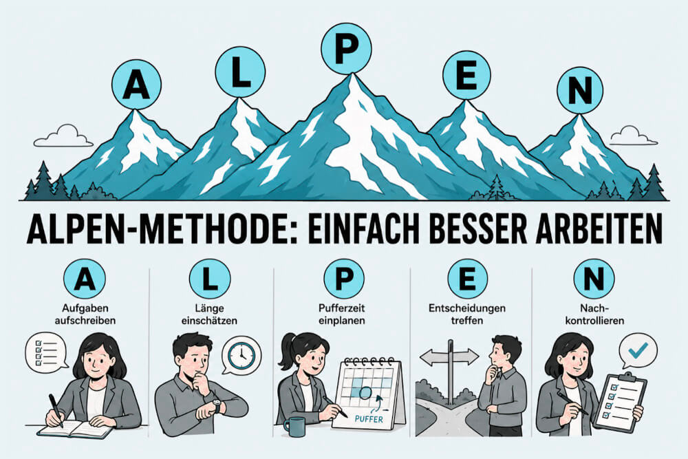 Alpen Methode Einfach Erklaert Beispiele Zeitmanagement Tagesplan