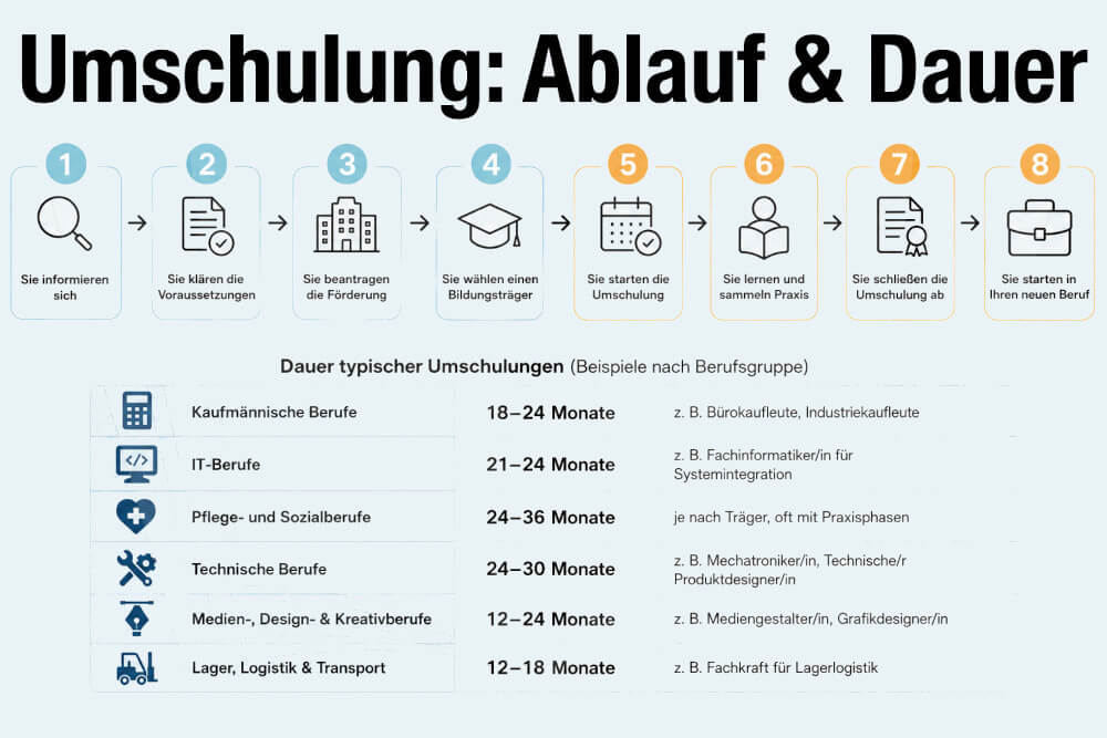 Umschulung Jobcenter Arbeitagentur Formen Ablauf Dauer Voraussetzung Foerderung