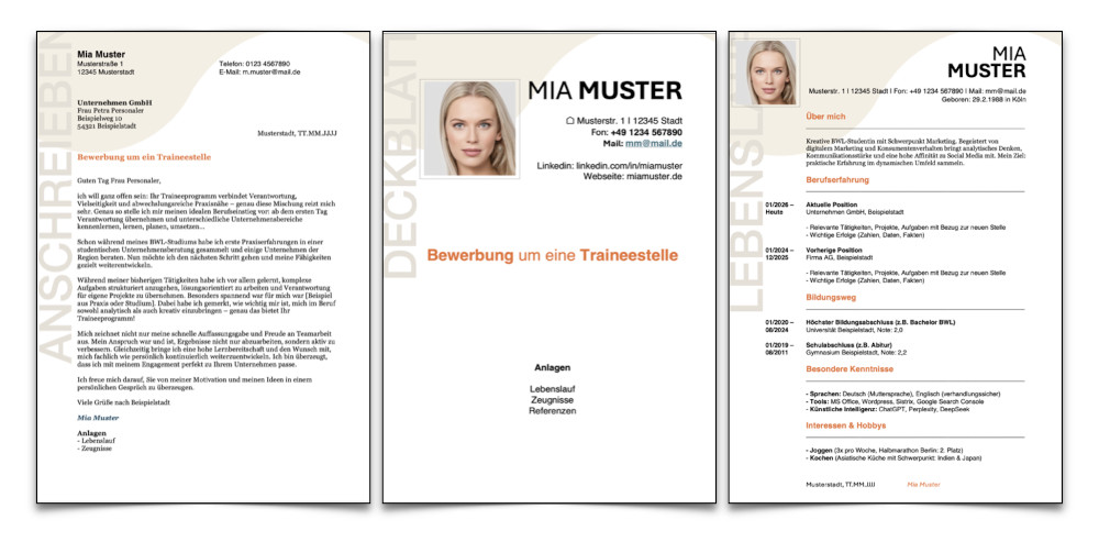 Trainee Bewerbung Muster Vorlagen Kostenlos Word