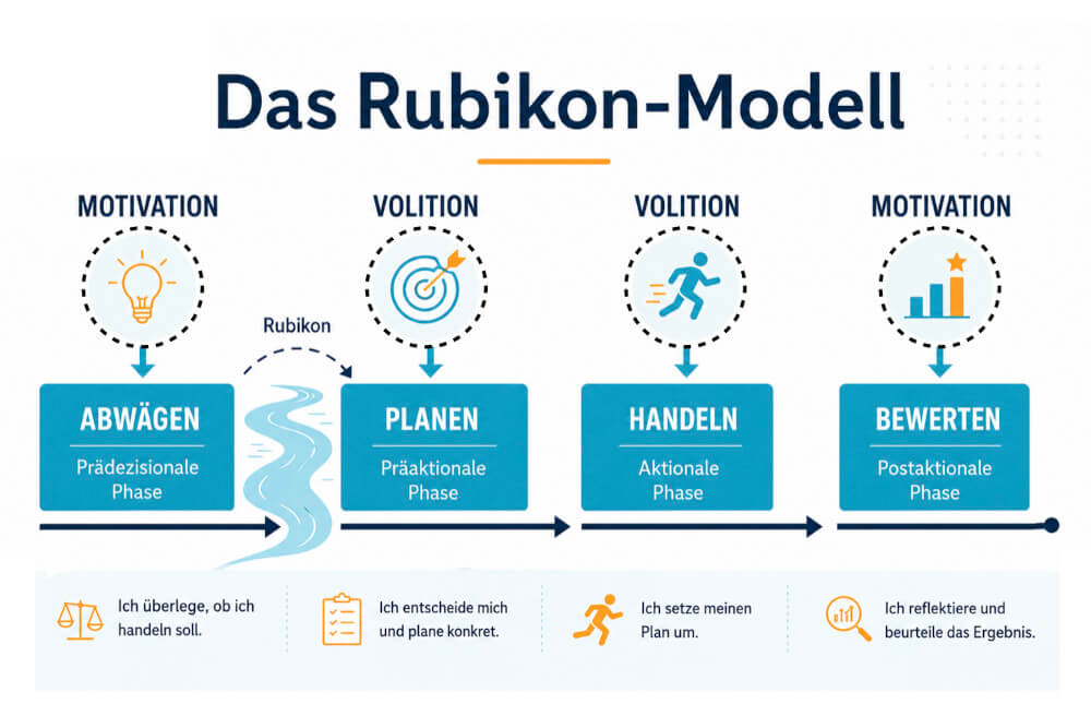 Rubikon Modell 4 Phasen Motivation Volition Handlungsphasen