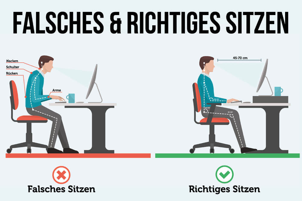 Sitzhaltung: 5 einfache Tipps für gesundes Sitzen im Büro