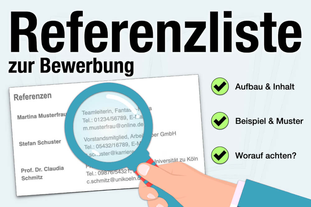 Referenzliste Bewerbung Definition Bedeutung Beispiel Muster Aufbau Inhalt Tipps