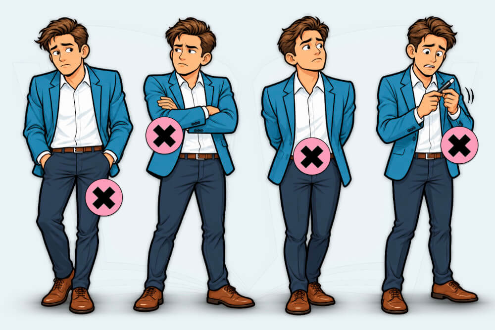 Wohin mit den Händen Negative Handpositionen Posen Beispiele