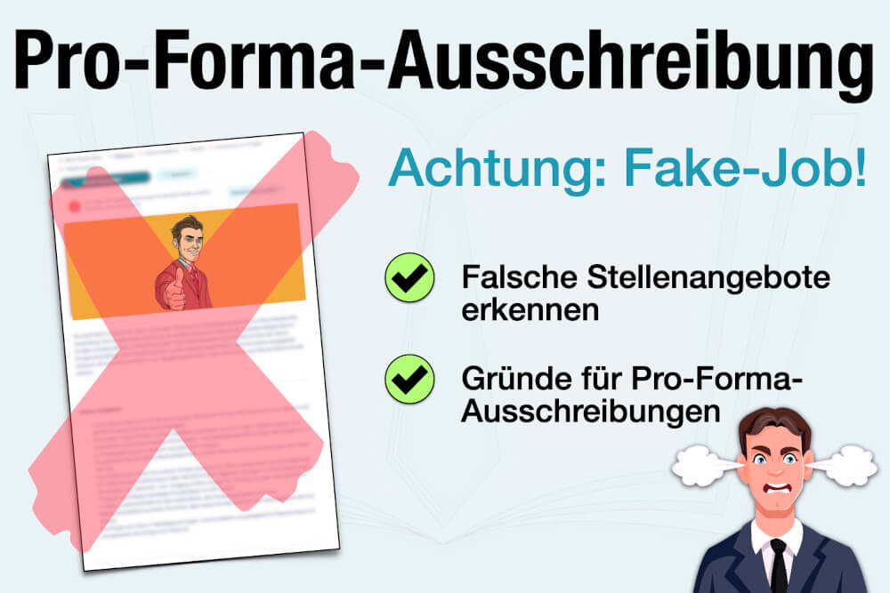 Pro Forma Ausschreibung Fake Stellenanzeigen Erkennen Tipps