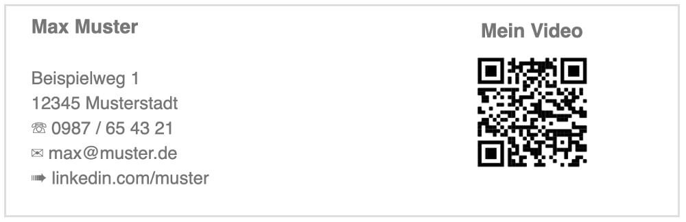 Lebenslauf Persönliche Daten Kontaktdaten und QR-Code
