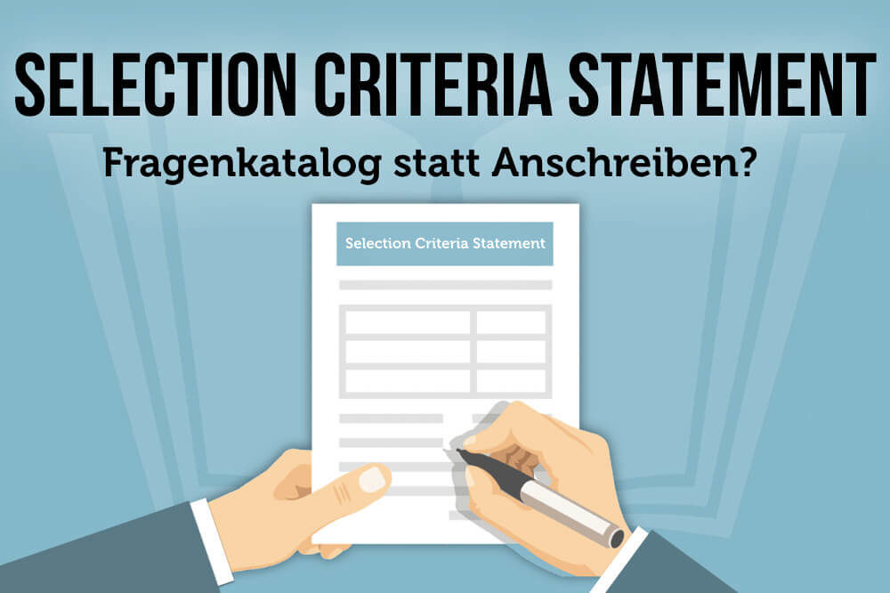 Selection Criteria Statement: Fragenkatalog statt Anschreiben?