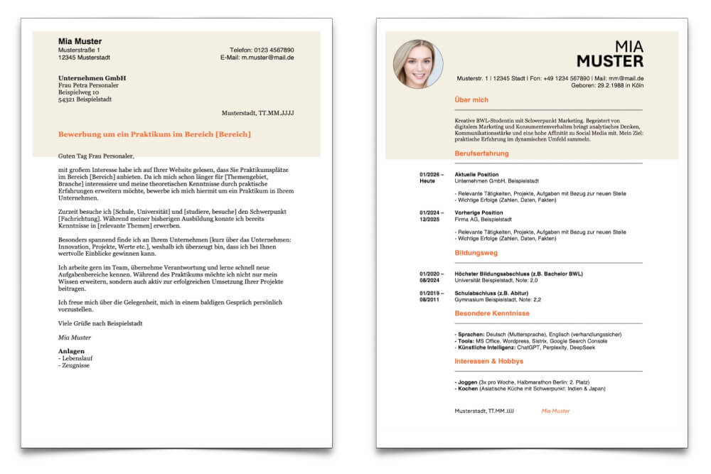 Formlose Bewerbung Vorlage Muster Anschreiben Lebenslauf Kostenlos Word