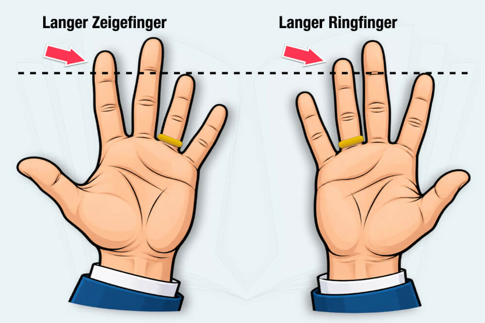 Fingerlaenge Zeigefinger Ringfinger Verhaeltnis 2d 4d