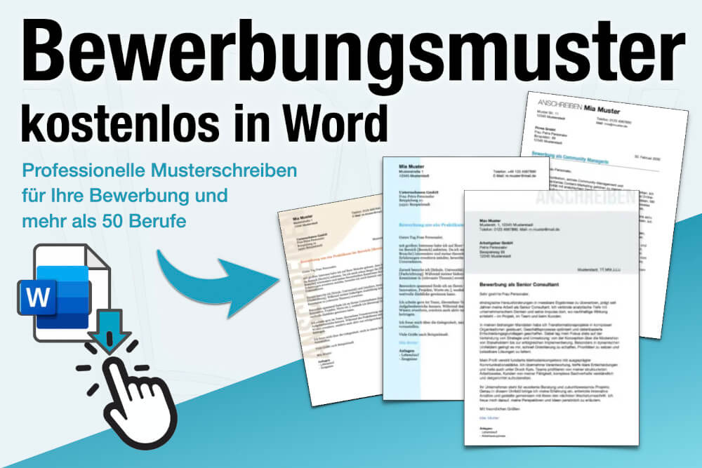 Bewerbungsmuster Kostenlos Word Download Anschreiben 100 Musterschreiben