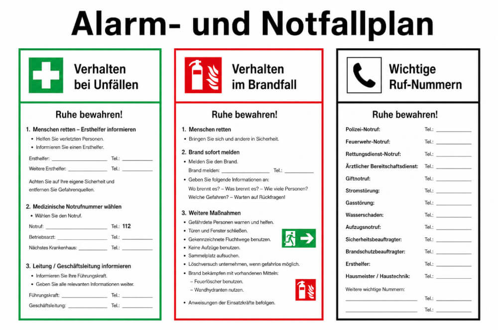 Alarm Notfallplan Beispiel Muster Vorlage