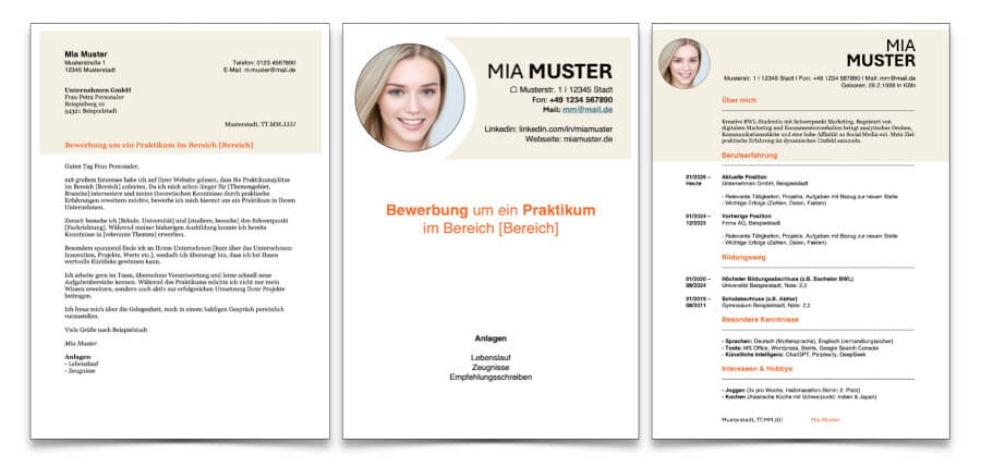 Professionelle Bewerbung Vorlage kostenlos Berufseinsteiger Word