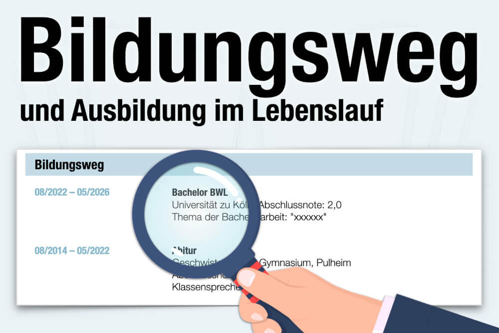 Ausbildung Im Lebenslauf Bildungsweg Nennen Beispiel Muster Tipps
