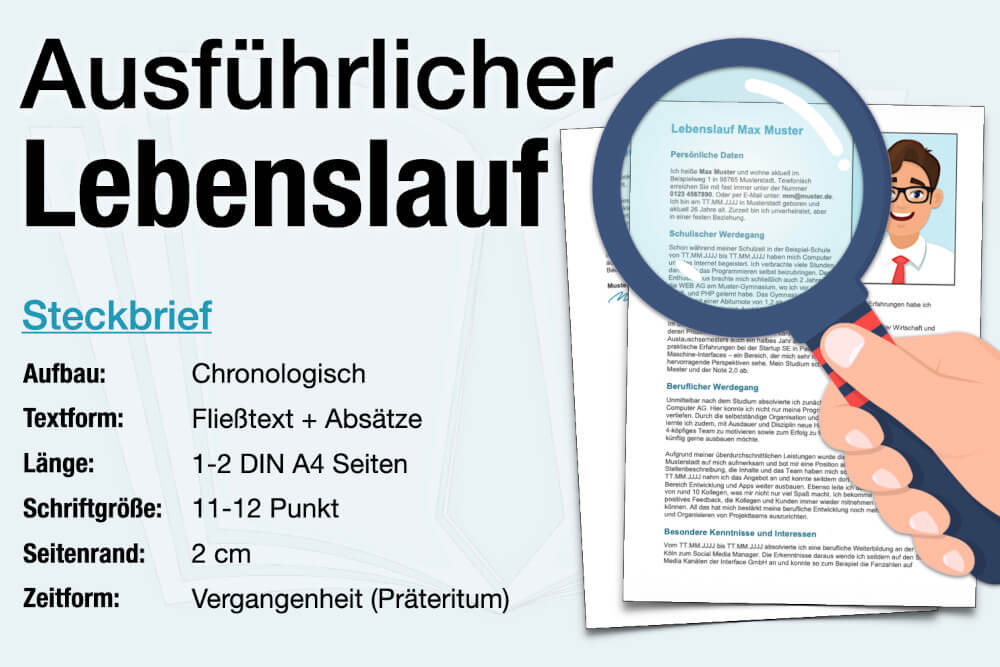 Ausfuehrlicher Lebenslauf Muster Beispiel Anleitung Aufbau Schreiben Tipps