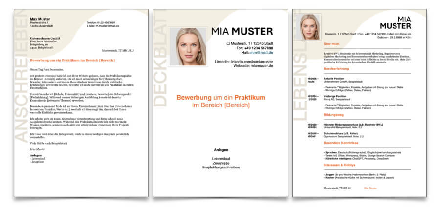 Professionelle Bewerbung Vorlage kostenlos Modern