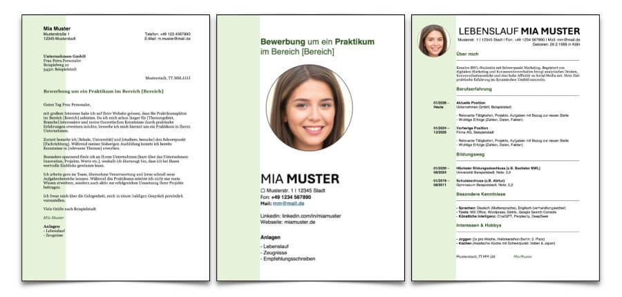 Bewerbungsmuster Grün Modern Einfach Muster Word.jpg