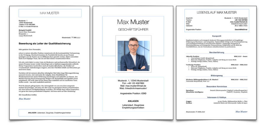 Professionelle Bewerbung Vorlage kostenlos Word