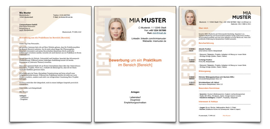 Bewerbung Vorlage Word Kostenlos Praktikum Modern