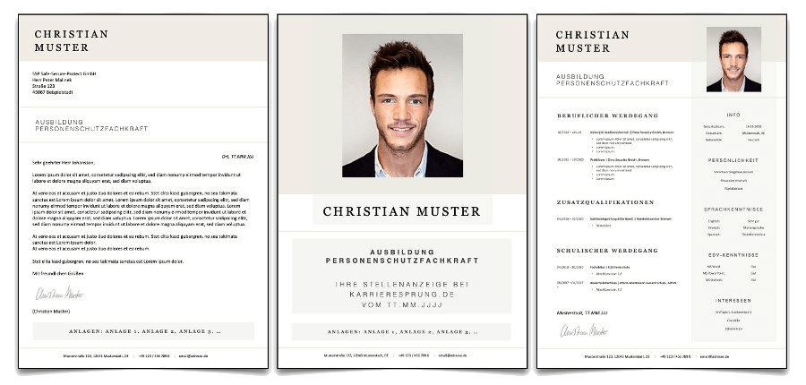 Komplette Bewerbung Set 35 Bewerbungsvorlagen kostenlos Word Design PDF gratis Muster Vorlagen Download