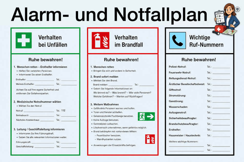 Notfallplan Bedeutung Beispiel Muster Inhalt
