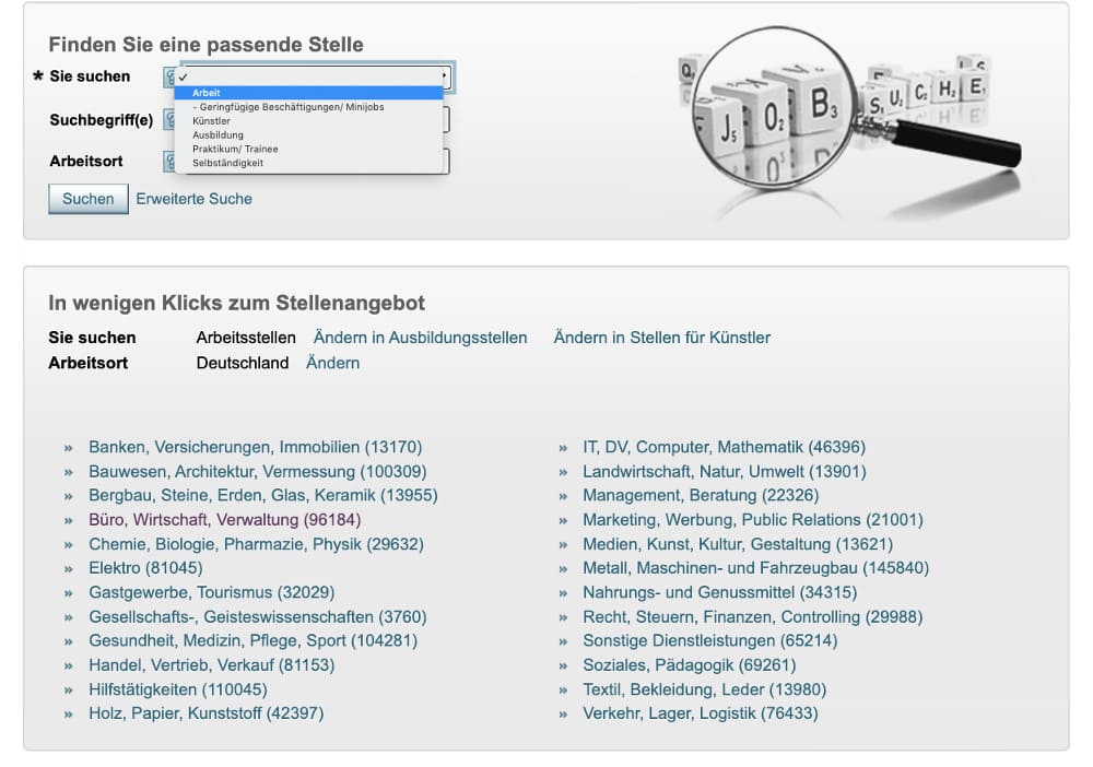 Arbeitsagentur Jobsuche