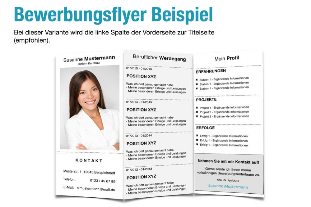 Bewerbungsflyer Beispiel Kreative Bewerbung Tipps