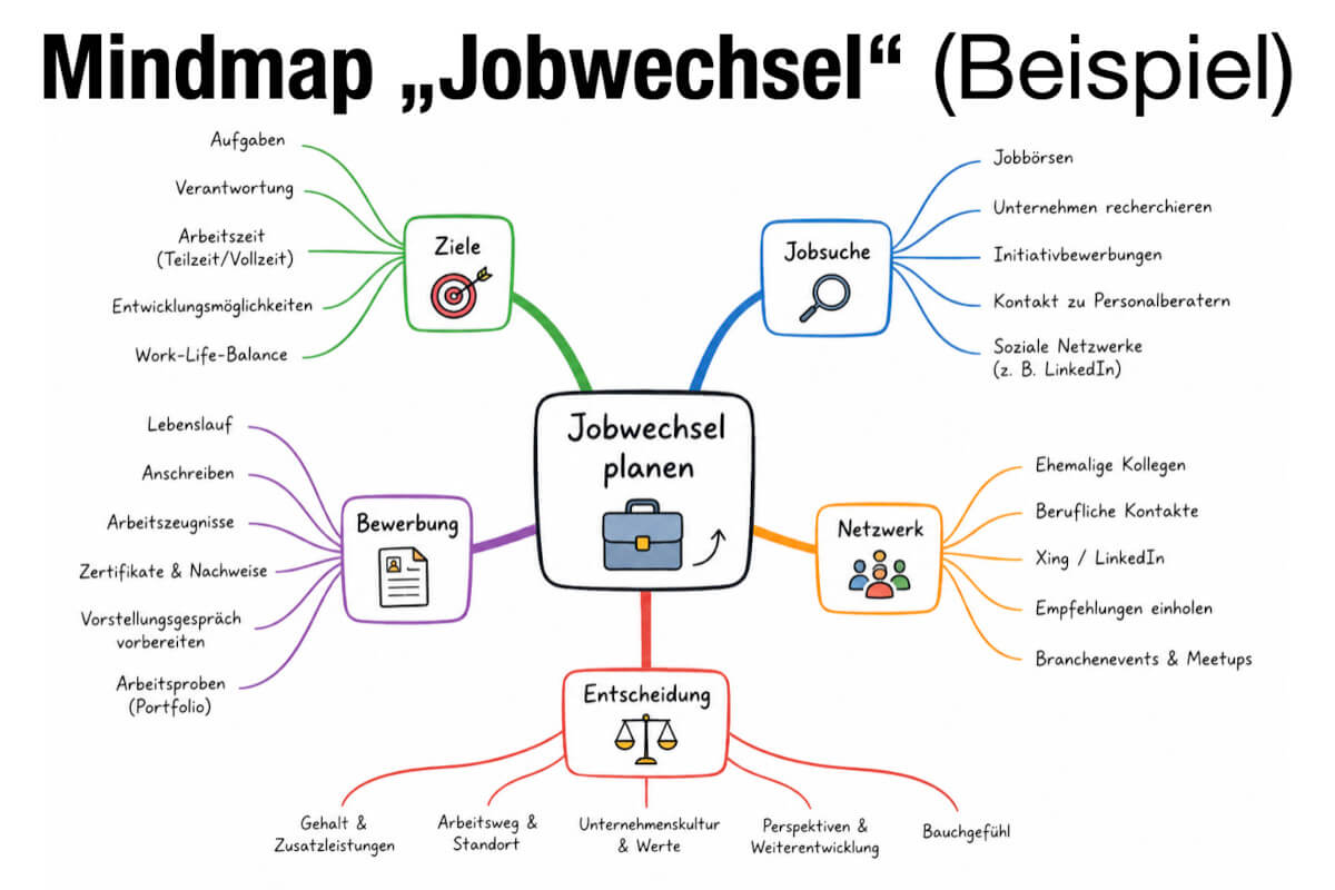 Mindmap Beispiel Jobwechsel Planen