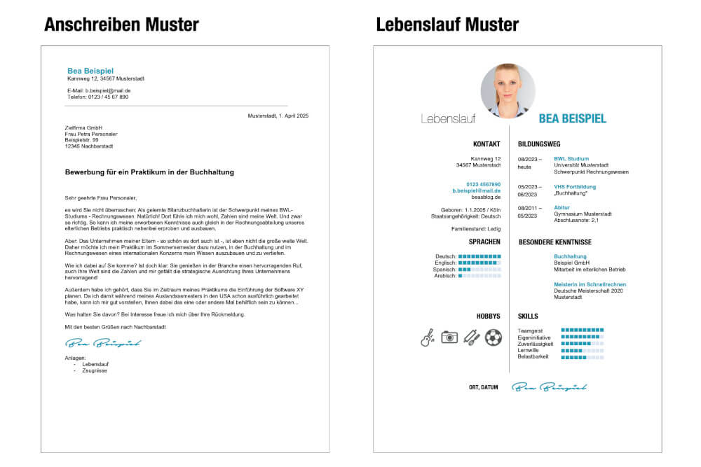Schülerpraktikum Bewerbung Muster Anschreibe Lebenslauf