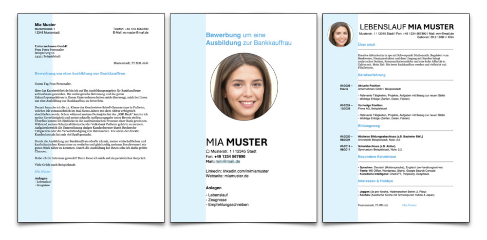 Bewerbung Ausbildung Muster Vorlagen Kostenlos Word Beispiel Bankkauffrau