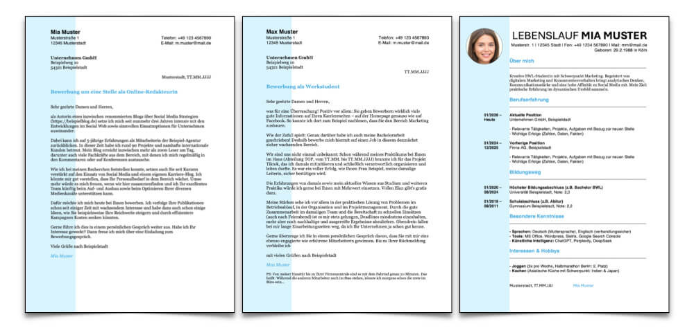 Blindbewerbung Muster Anschreiben Lebenslauf Vorlage Kostenlos Word