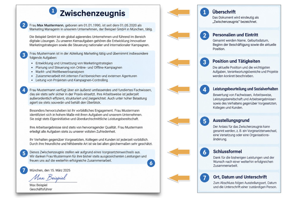Zwischenzeugnis Vorlage Aufbau Muster Beispiel