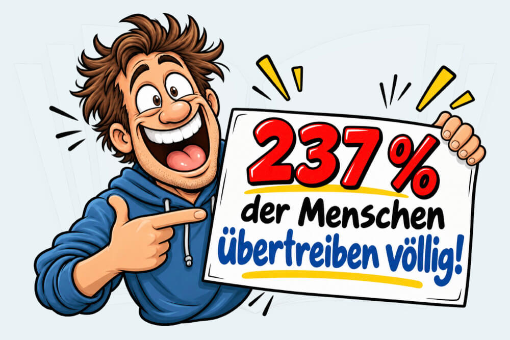 Lustige Sprüche 237 Prozent der Menschen übertreiben völlig