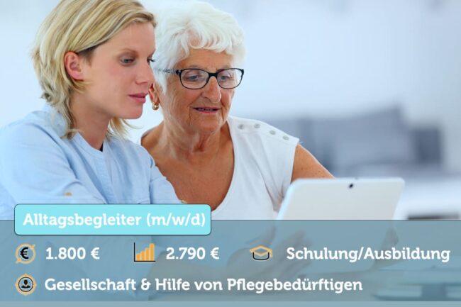 Alltagsbegleiter werden: Aufgaben, Ausbildung + Gehalt