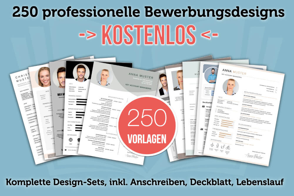 250 Profi Bewerbungsdesigns kostenlos + modern in Word
