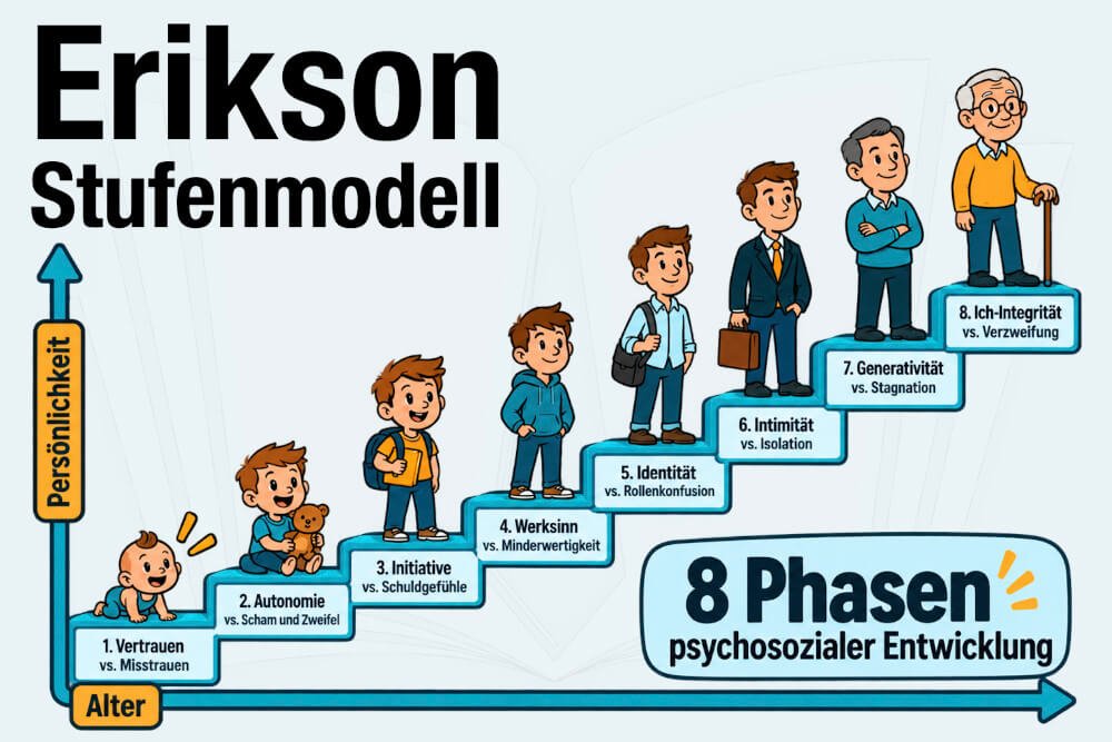 Erikson Stufenmodell Alter Beispiele Psychosoziale Entwicklung Phasen Kritik