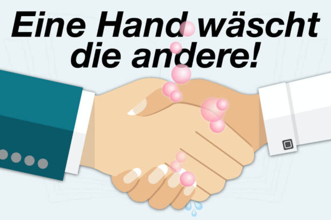 Eine Hand wäscht die andere: Bedeutung + Ursprung